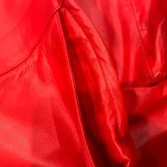 [L/XL]Vintage The Leather of Boutique Red  Lamb Leather Pants- NWOT - Picture 5 of 10